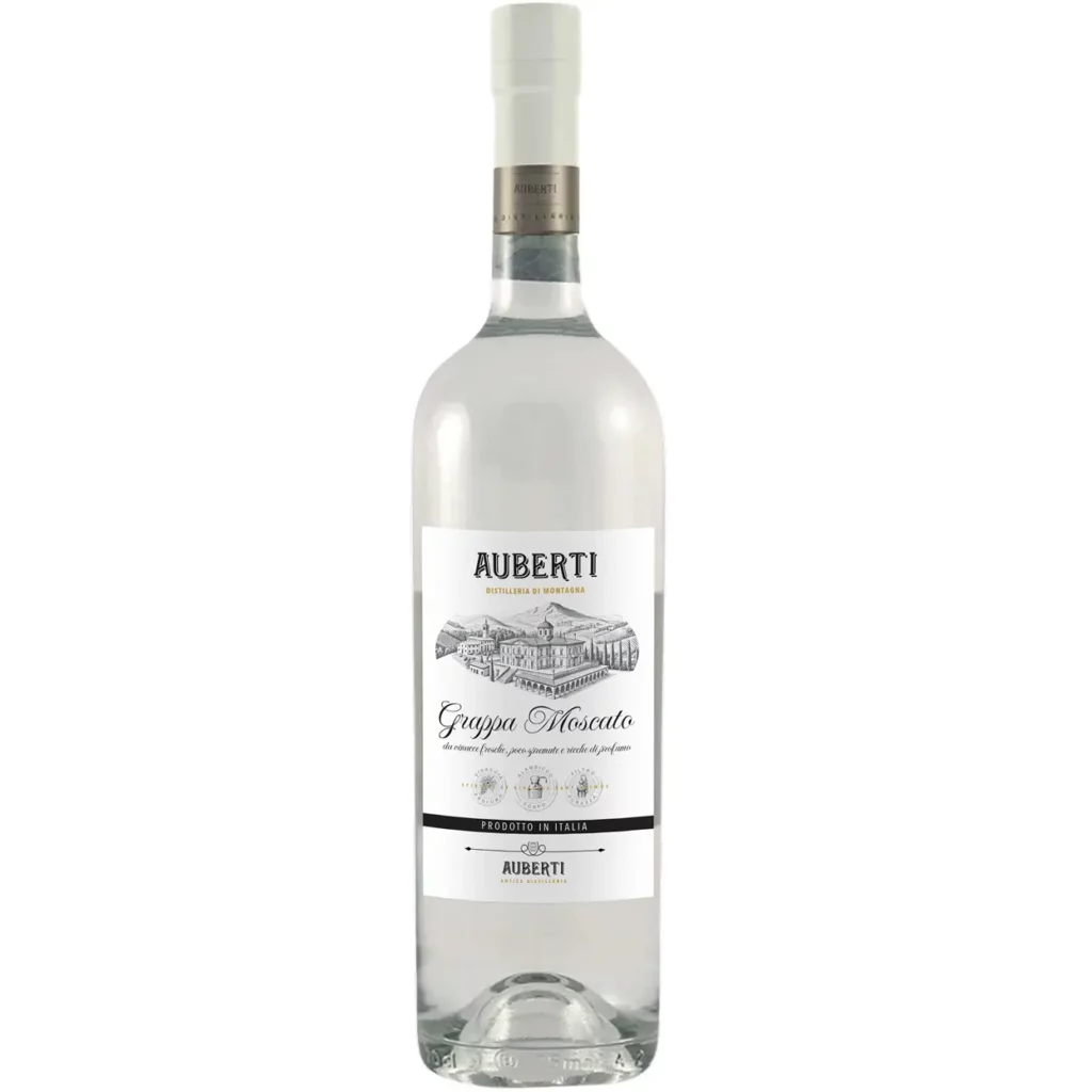 Bottle of Auberti Grappa Moscato