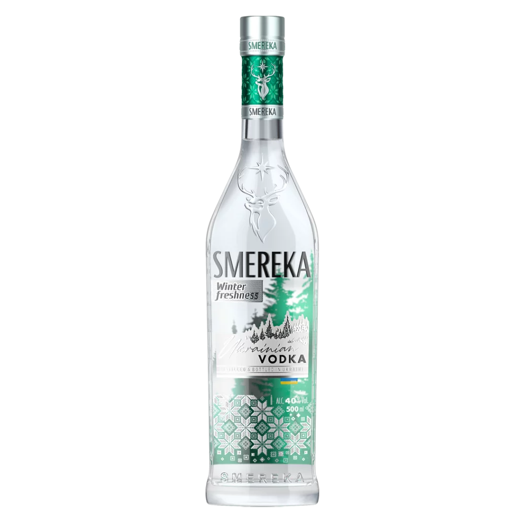 Bottle of Smereka Winter Freshness Vodka